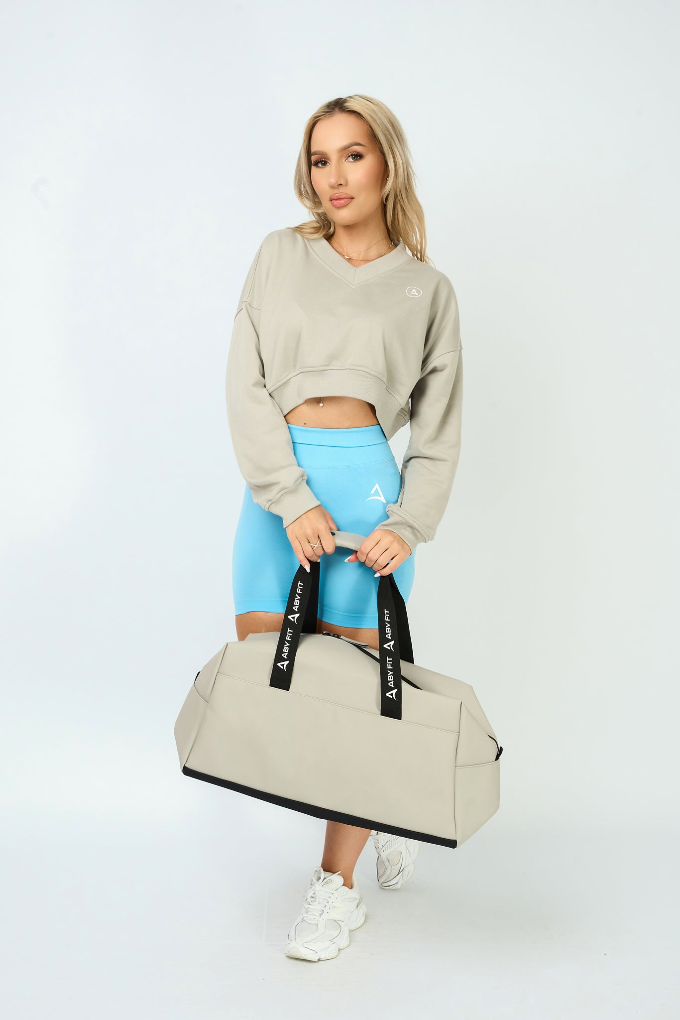 Bluzka CROP CLASSIC szara