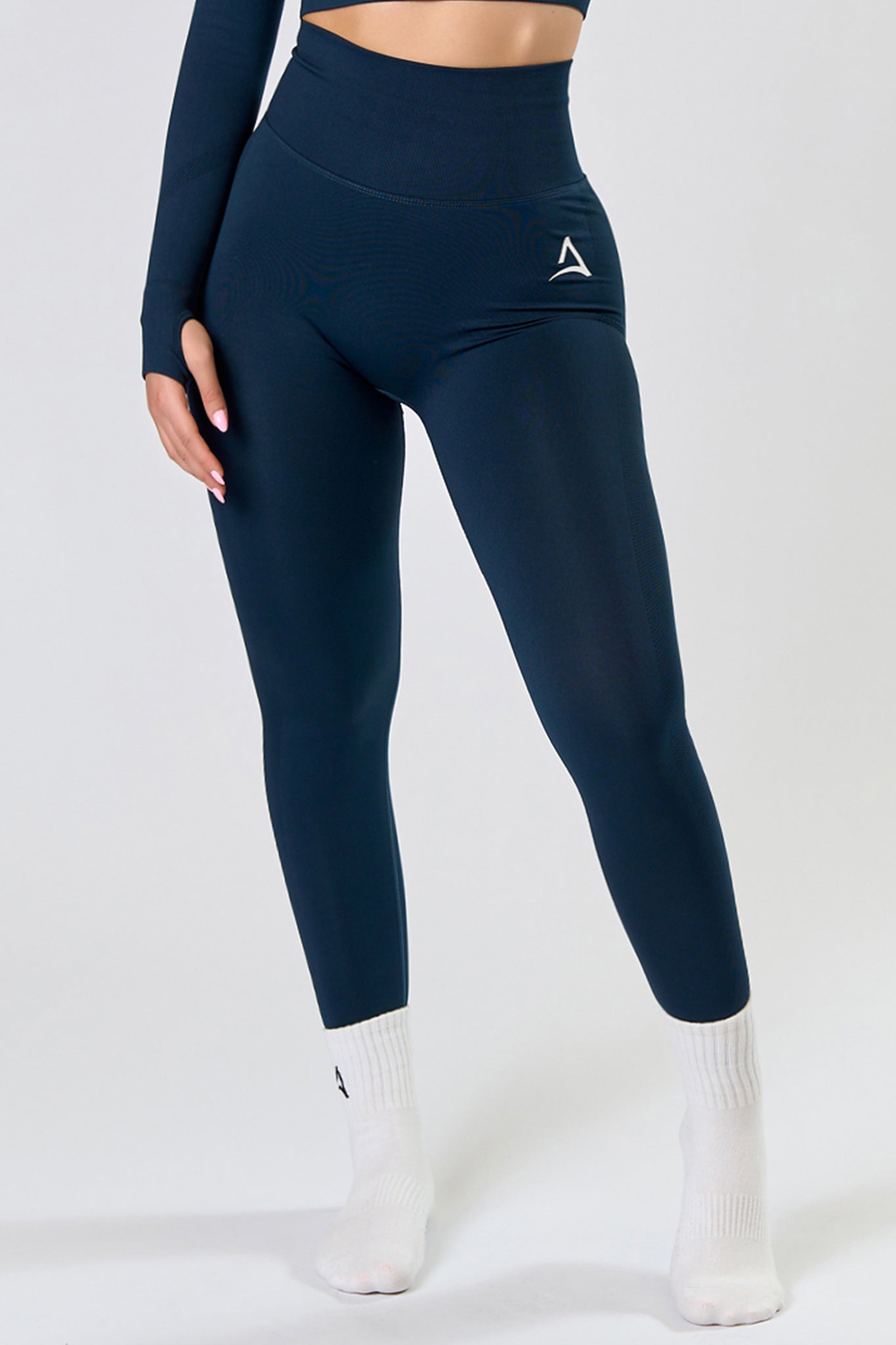 Rajstopy bezszwowe długie Petrol zielony