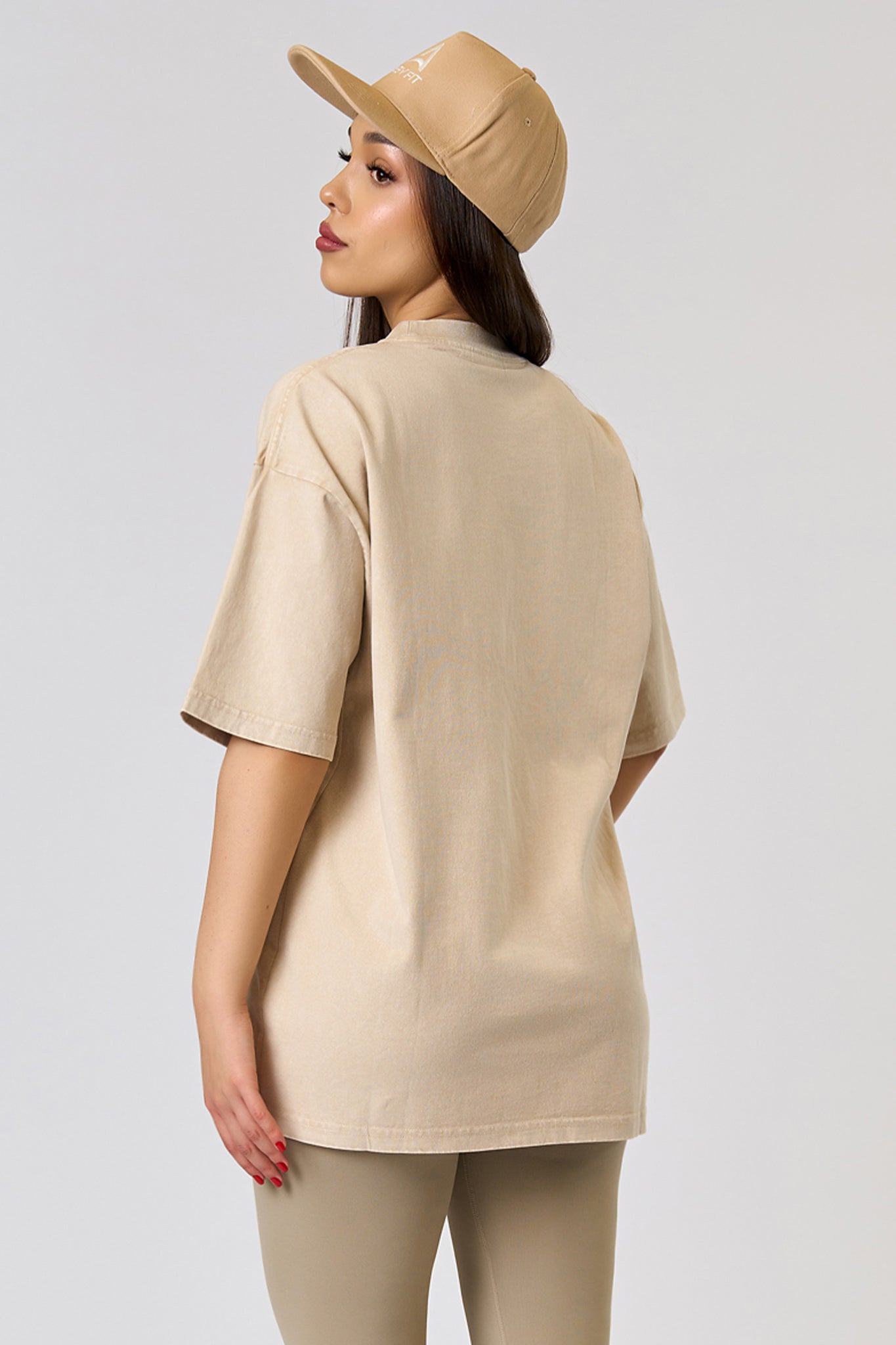 Koszulka vintage oversize beżowa