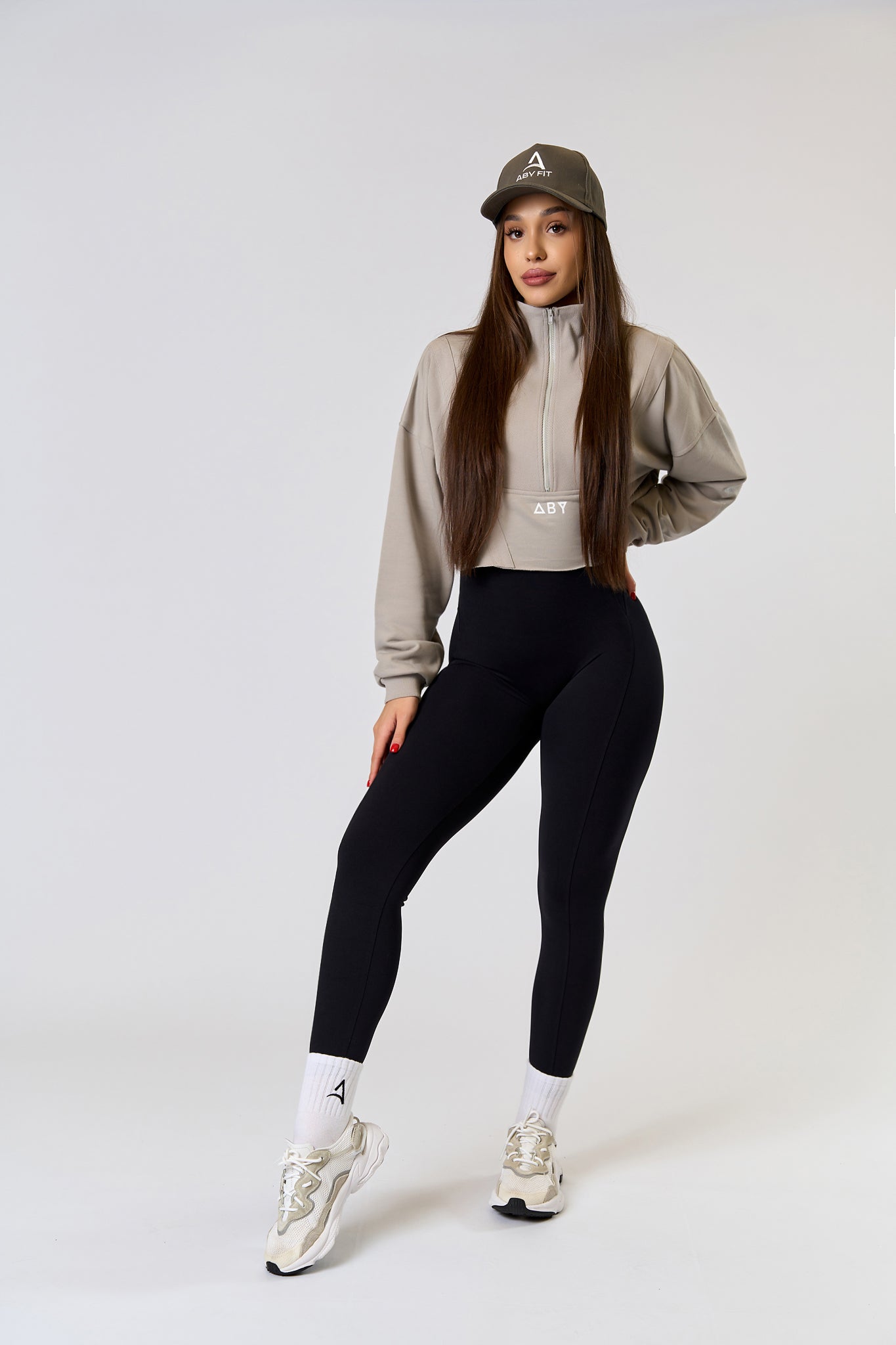 Bluzka CROP ZIP Szara