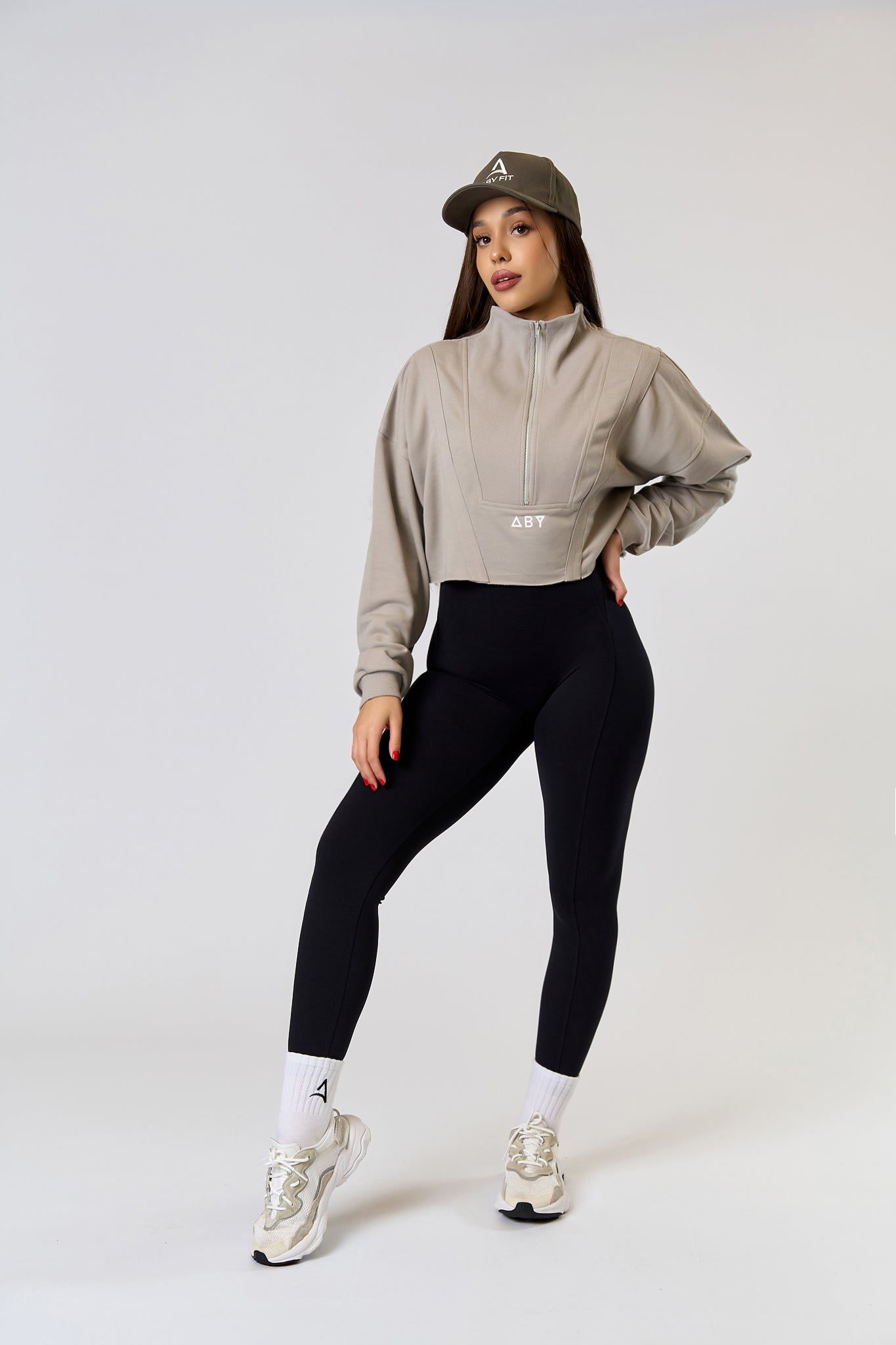 Bluzka CROP ZIP Szara