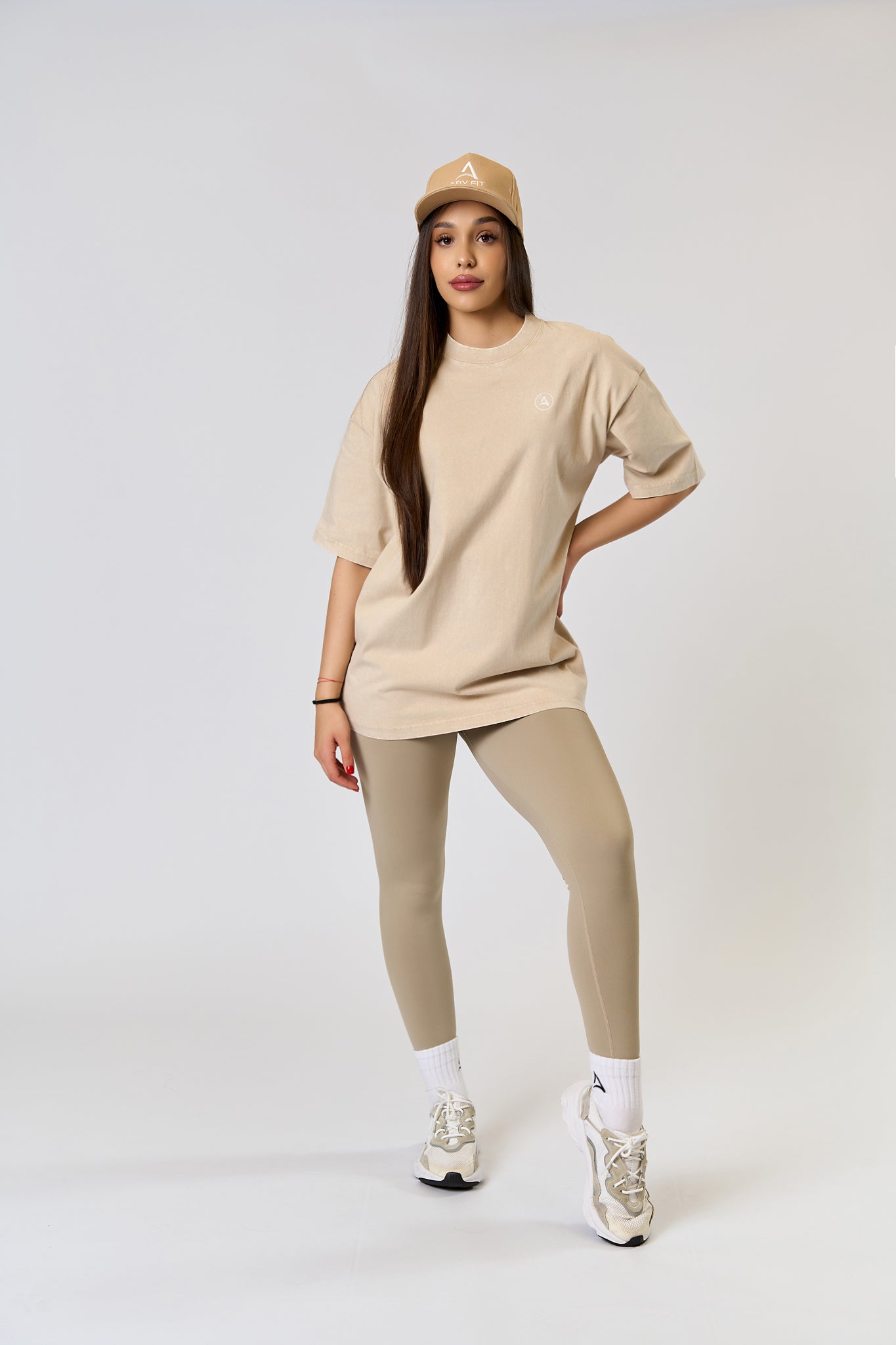 Koszulka vintage oversize beżowa