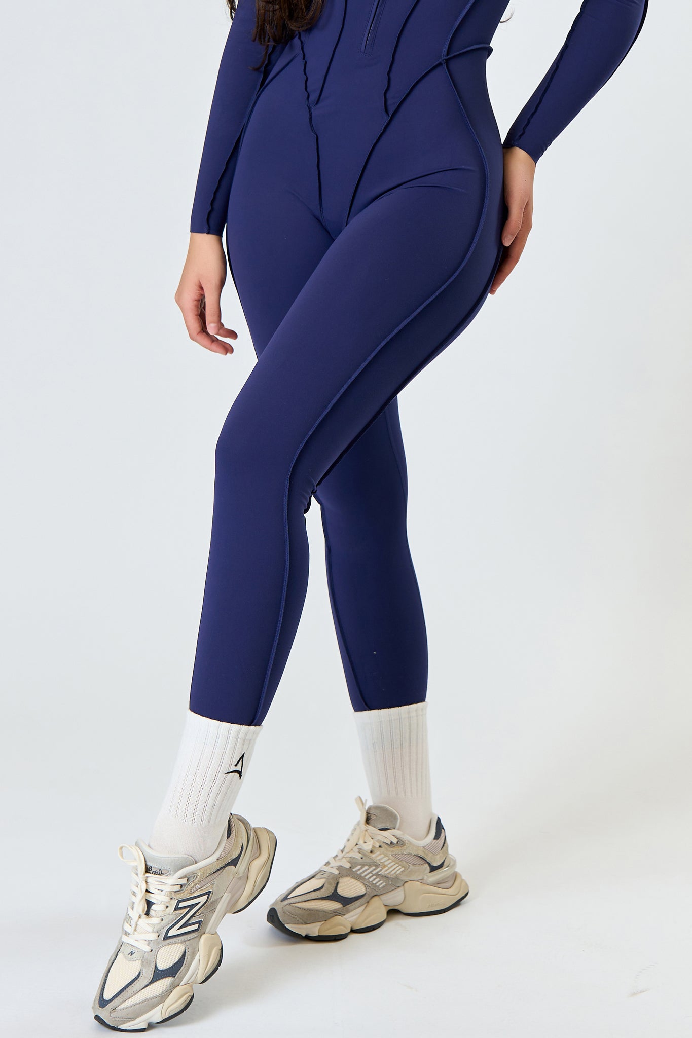 GLAM FIT LONG Navy Jumpsuit