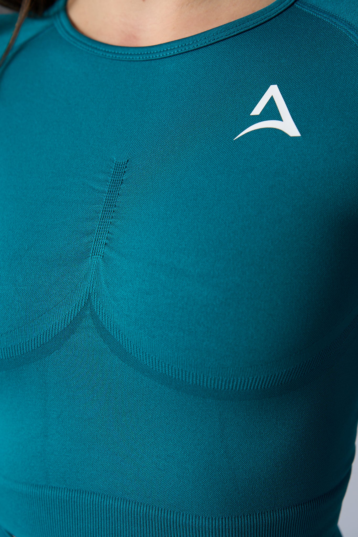 Zestaw długi bez szwów turkusowy