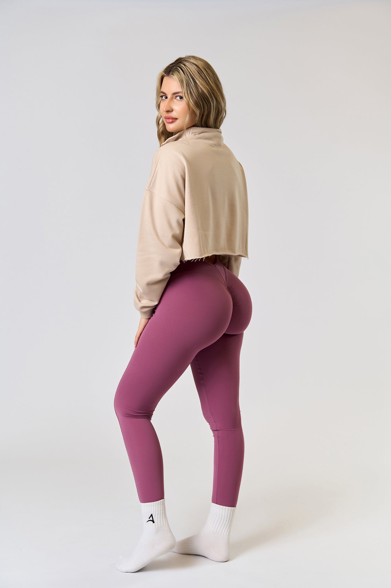 Bluzka CROP ZIP Beżowa