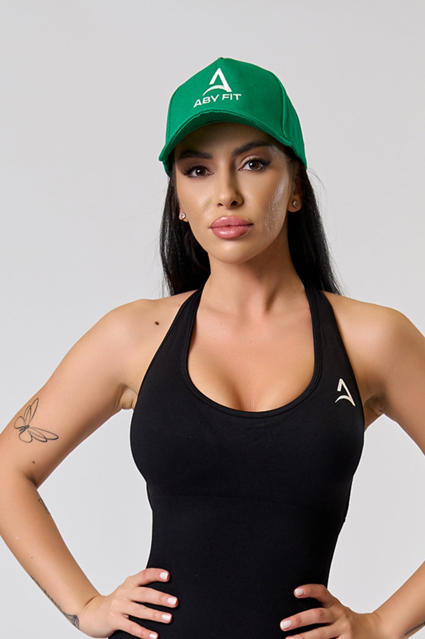 WHITE LOGO Green Cap
