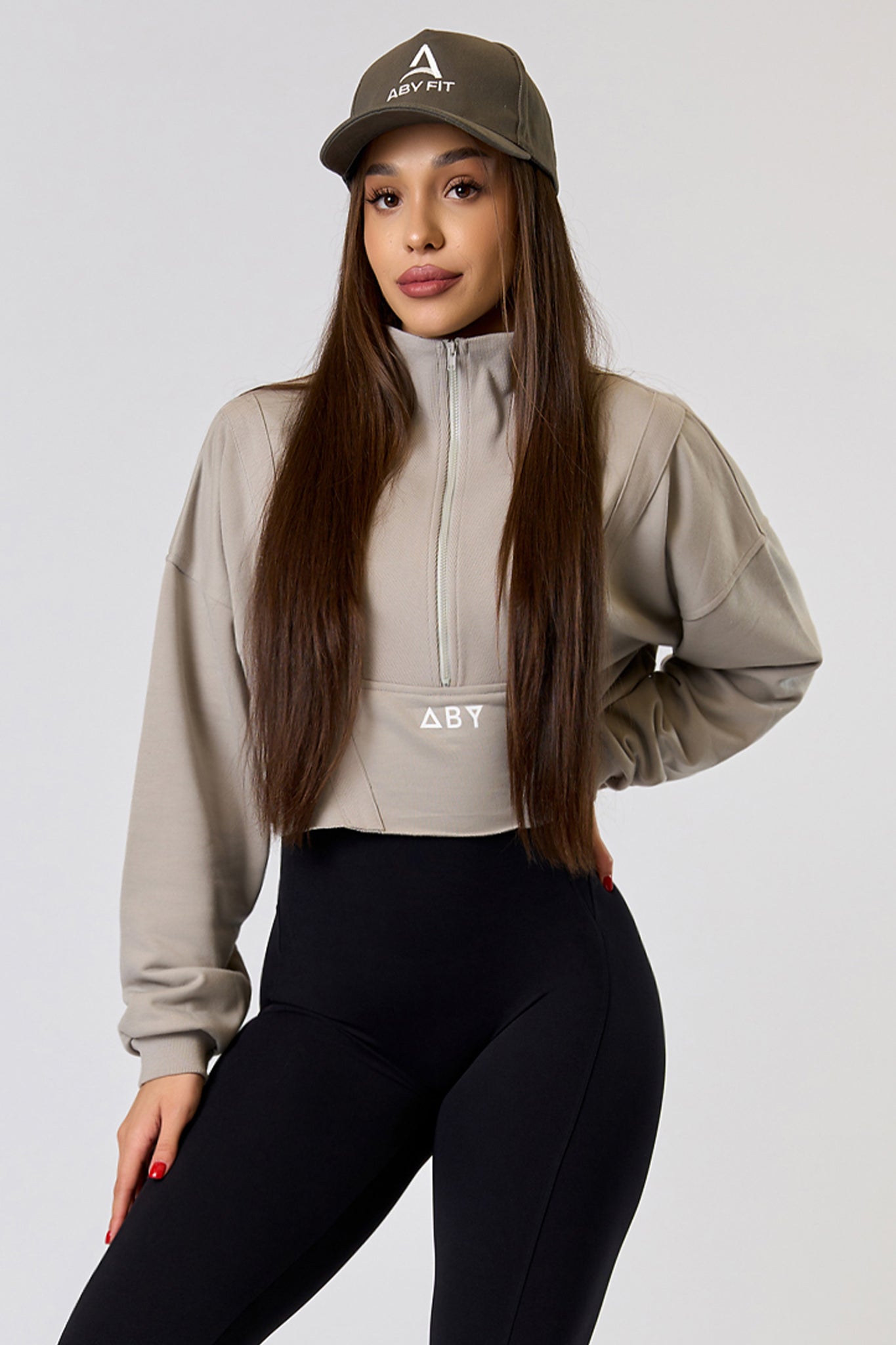 Bluzka CROP ZIP Szara