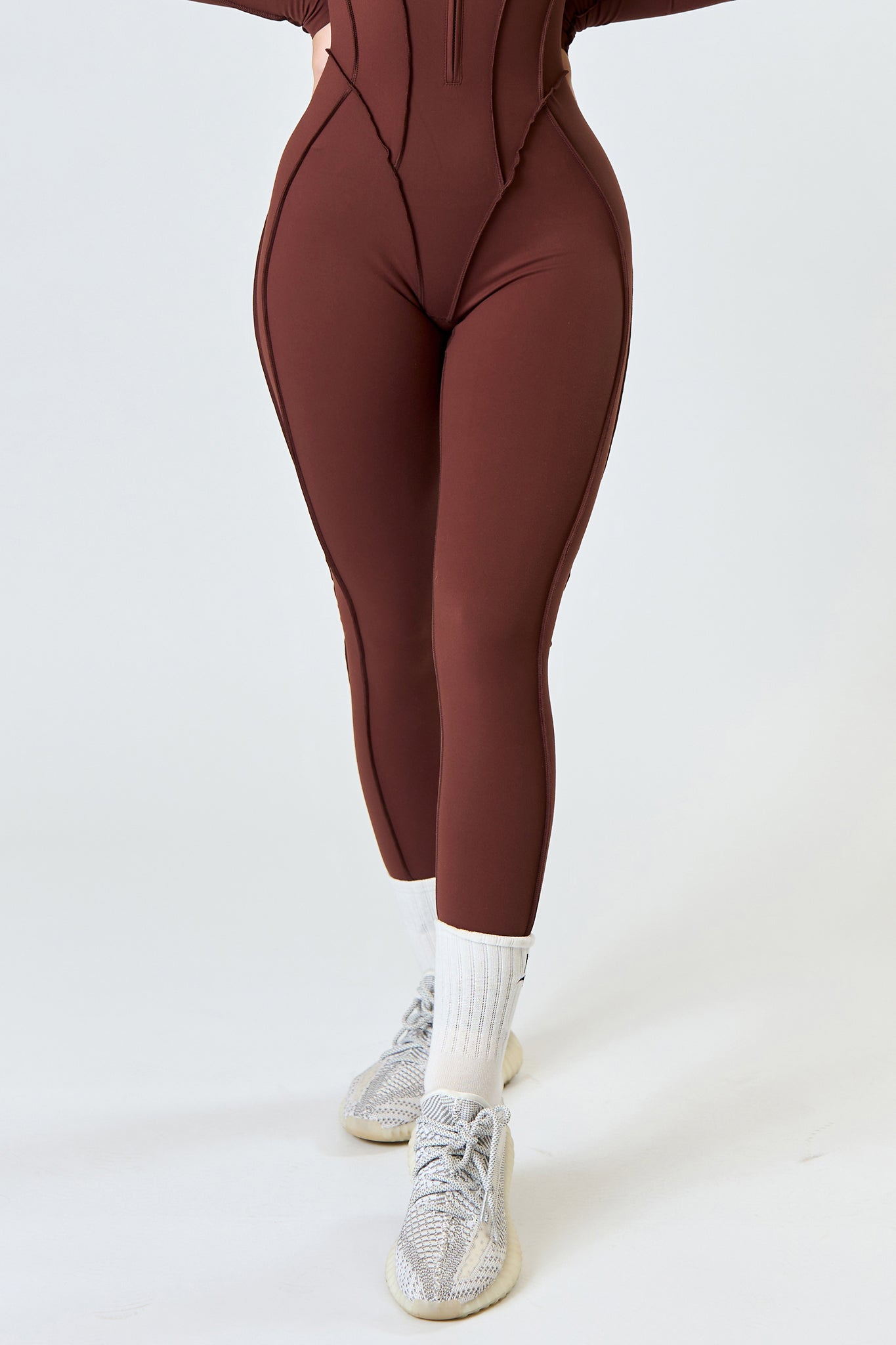 GLAM FIT LONG Brown Jumpsuit