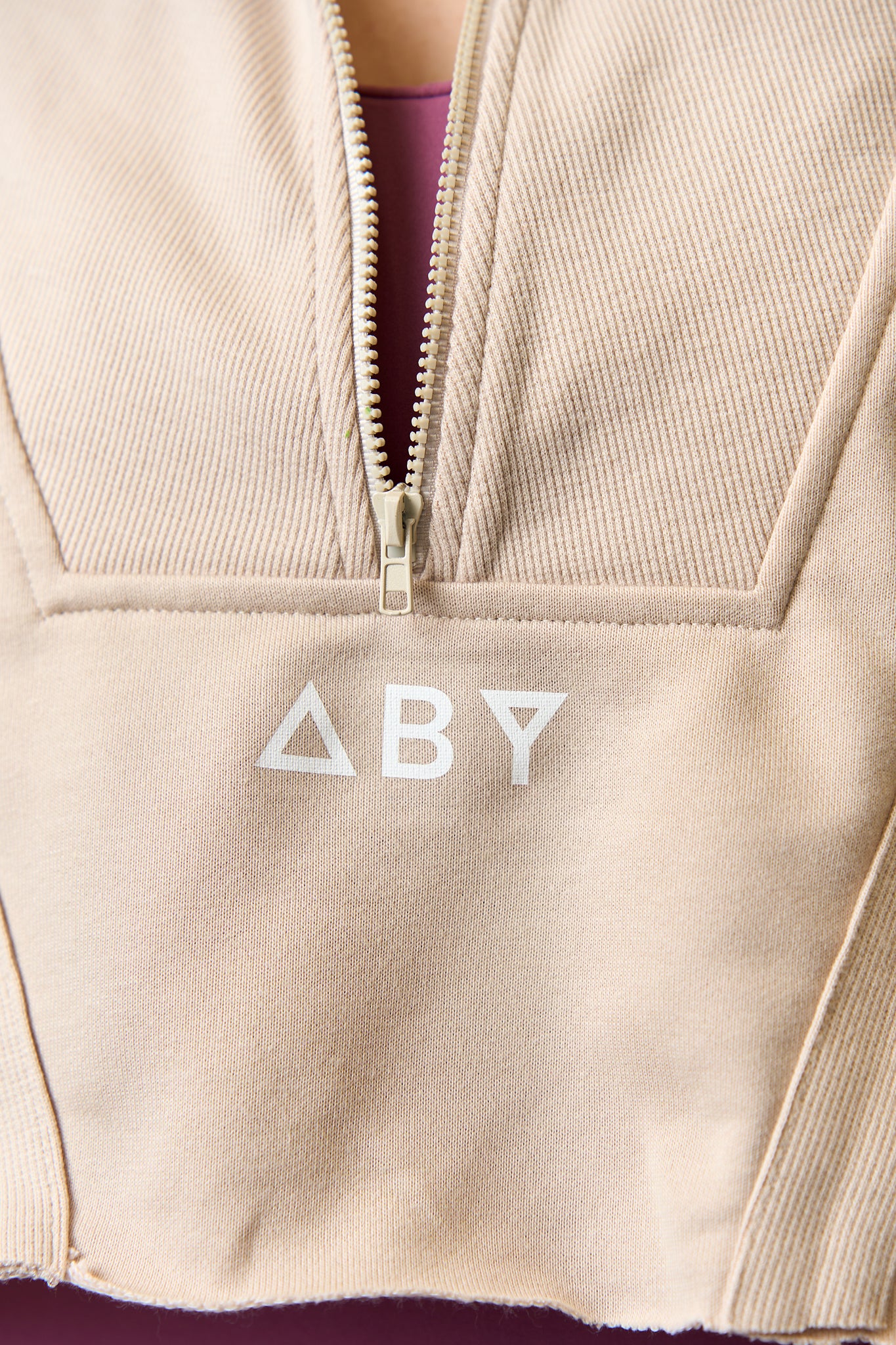 Bluzka CROP ZIP Beżowa